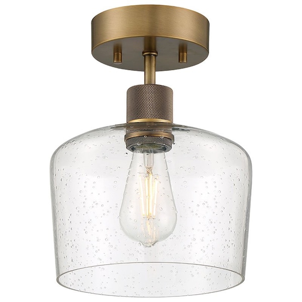 Access Lighting Port Nine Chardonnay, Chardonnay LED SemiFlush, Antique Brushed Brass Finish, Seeded Glass 63147LEDDLP-ABB/SDG - main
